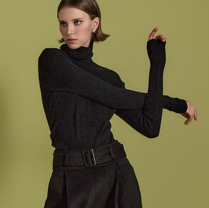 E3654 リブニットトップス