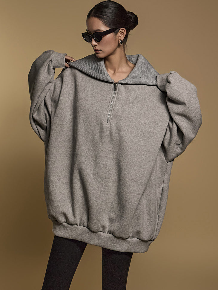 E3688 セーラーカラー裏起毛スウェットシャツ