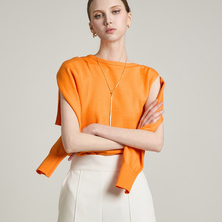 E3694 Sleeveless Knit with Shawl