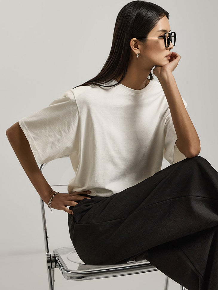 E3755 垫肩短袖T恤