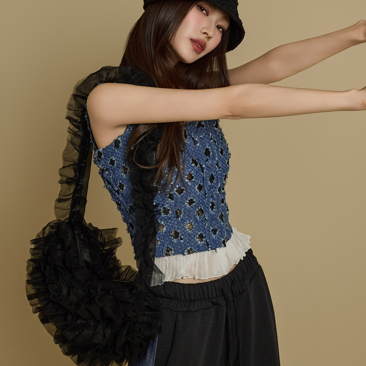 E3766 デニムビスチェ