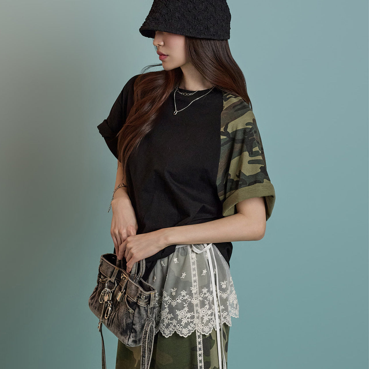 E3768 迷彩图案T恤