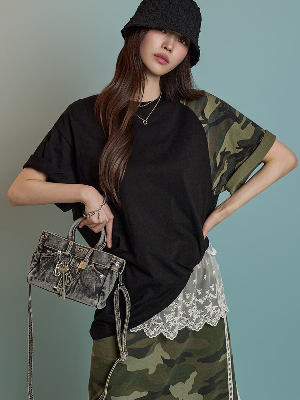 E3768 迷彩图案T恤