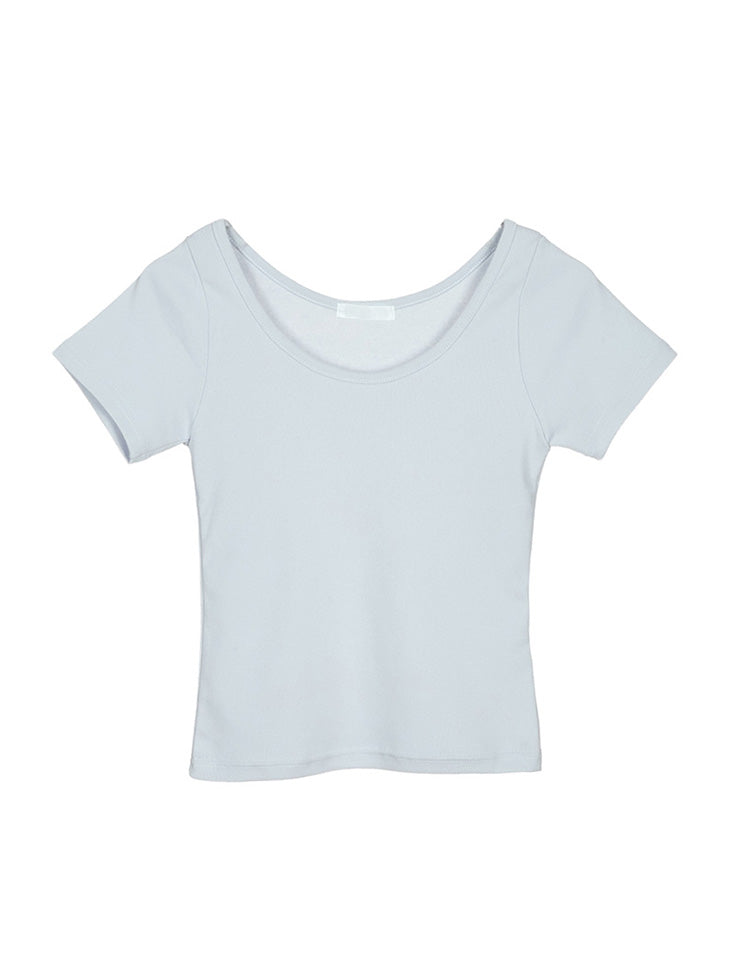 E3839 UネックTシャツ