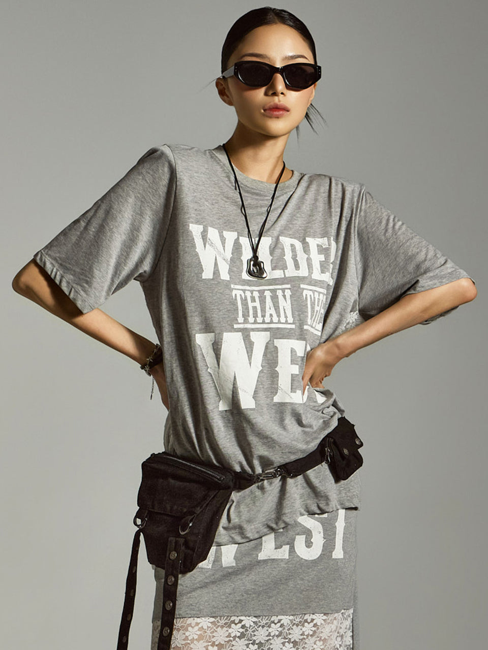 E3856 プリントレースTシャツ