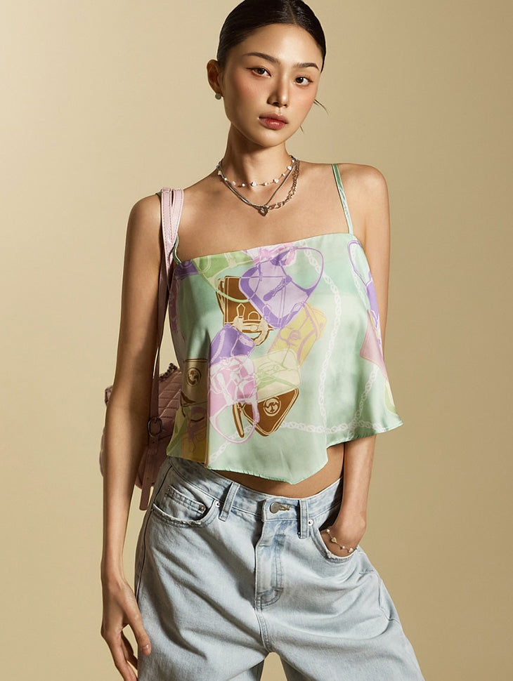 E3858 スカーフ ノースリーブ トップス