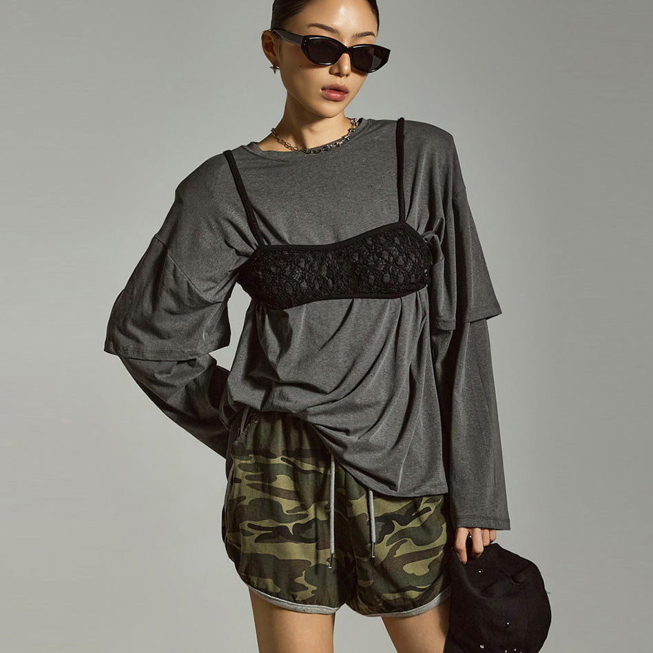 E3863 バックプリントTシャツ