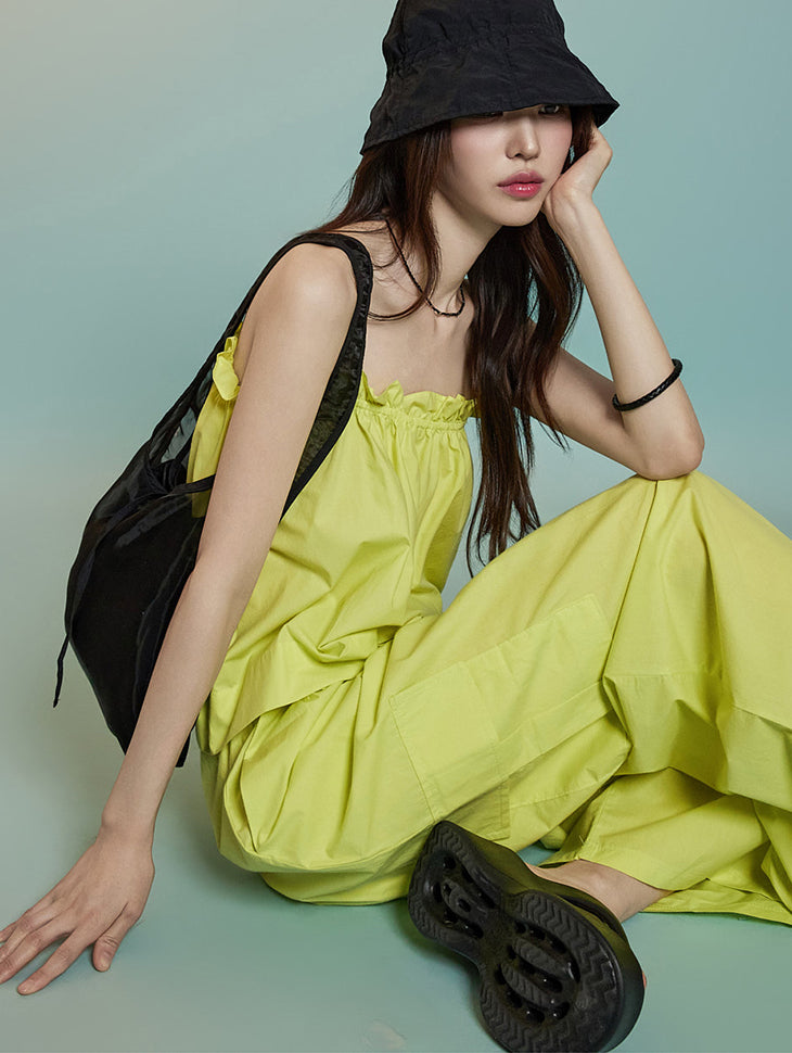 E3891 荷叶边无袖上衣