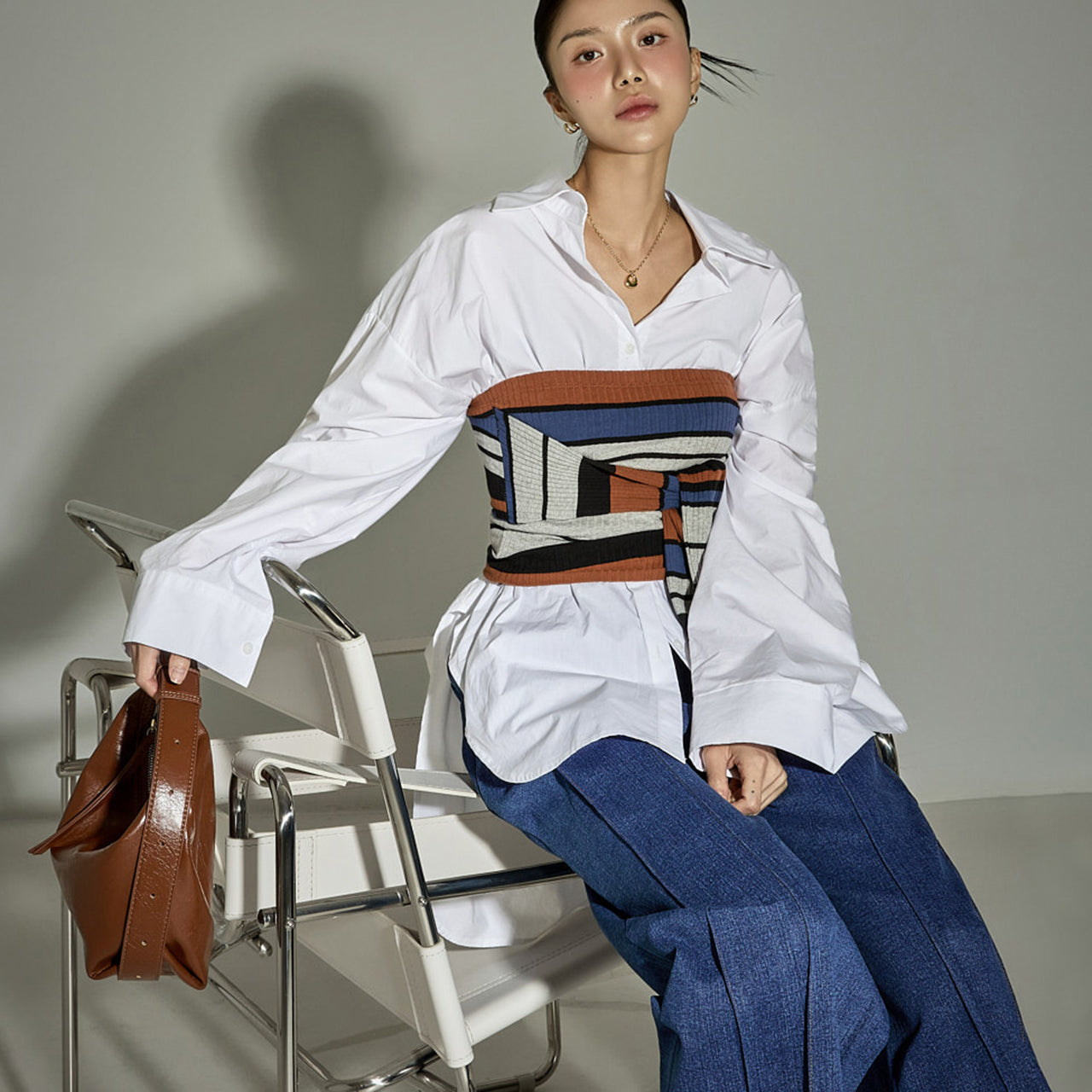 E3970 Color Block Knit Top