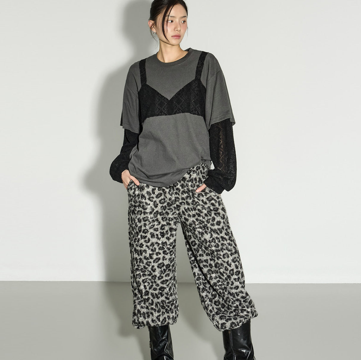 E4069 Bustier Layered T-Shirt