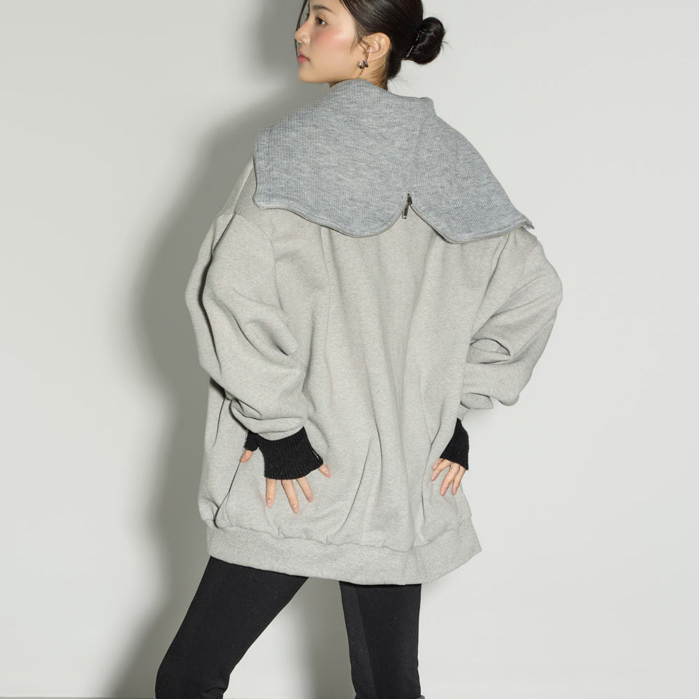 E4071 Sailor Collar Fleece Sweatshirt