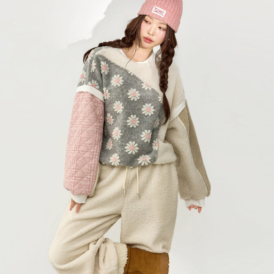 E4111 Flower Dumble Patch Sweatshirts