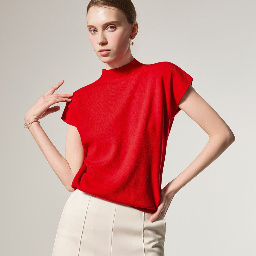 E4173 假高领针织衫