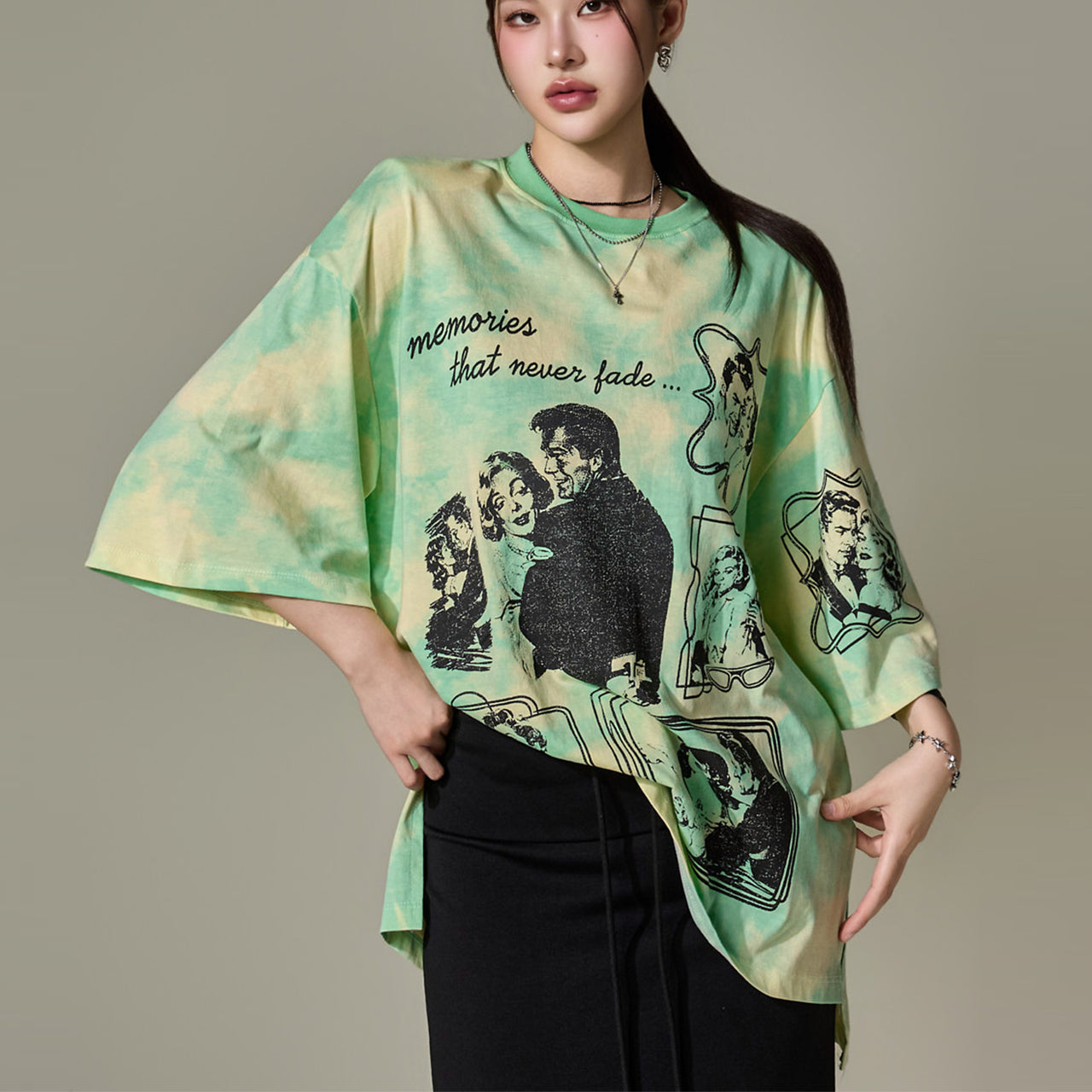 E4344 印花扎染上衣