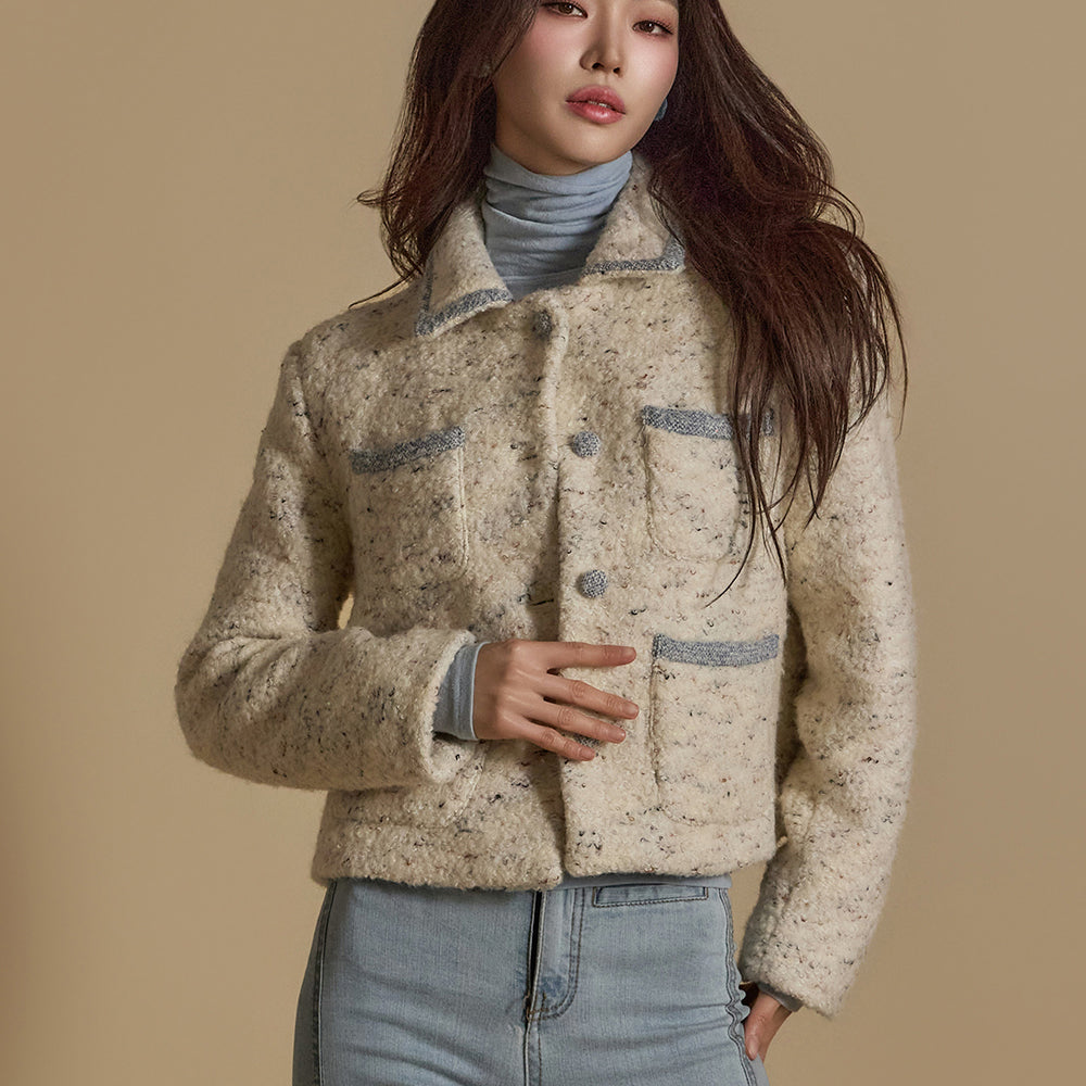 J2601 圈圈呢夹克