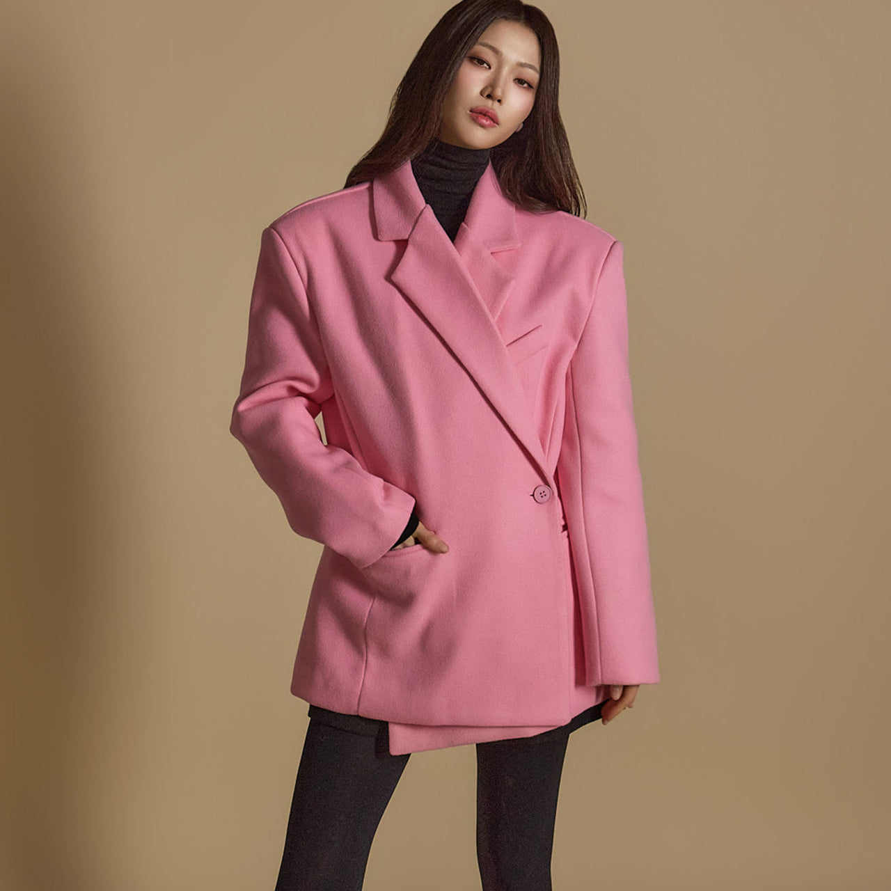 J2605 ワンボタンキルティングジャケット