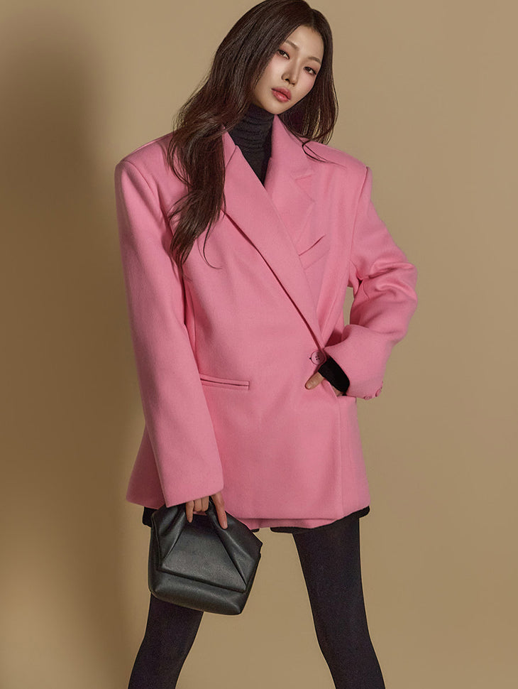 J2605 ワンボタンキルティングジャケット