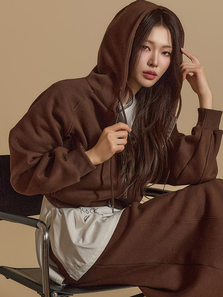 J2609 フリース裏地ジップアップパーカー