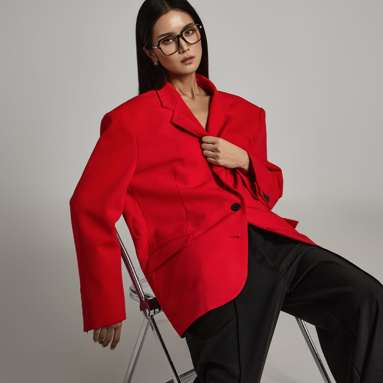 J2623 ショルダーパッドジャケット ベルト付き