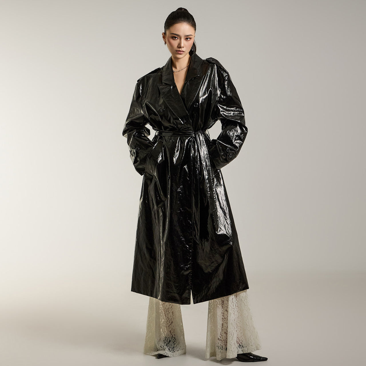 J2670 ベルト付きトレンチコート