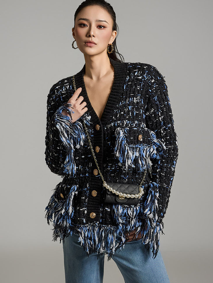 J2683 流苏针织开衫