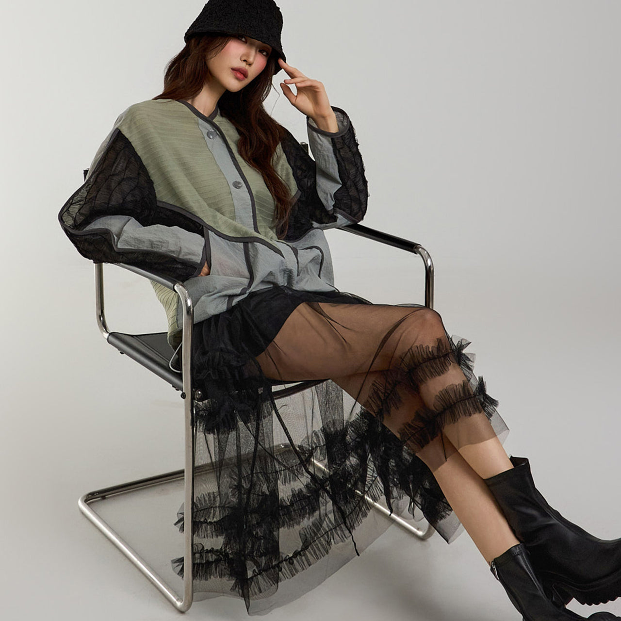 J2695 ストリングノーカラージャケット