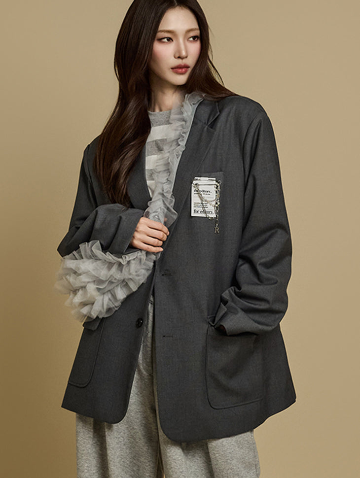 J2719 夹克配胸针