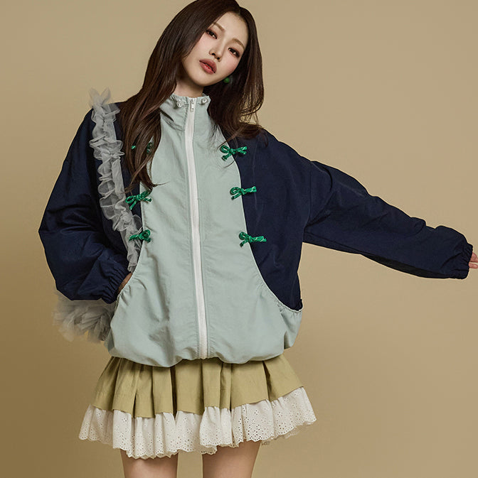 J2724 撞色拉链夹克