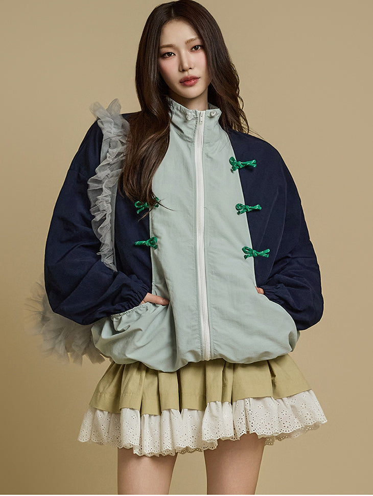 J2724 撞色拉链夹克