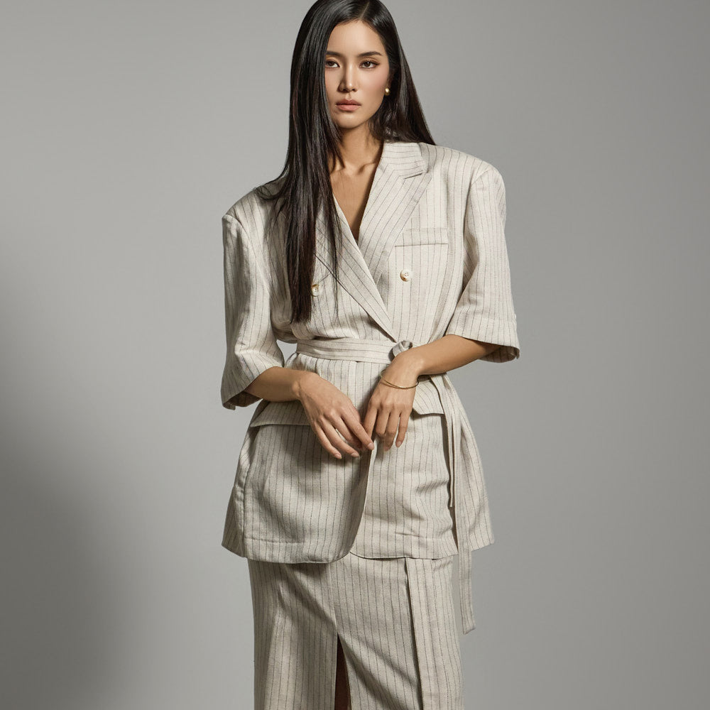 J2740 ストラップ付きリネンジャケット