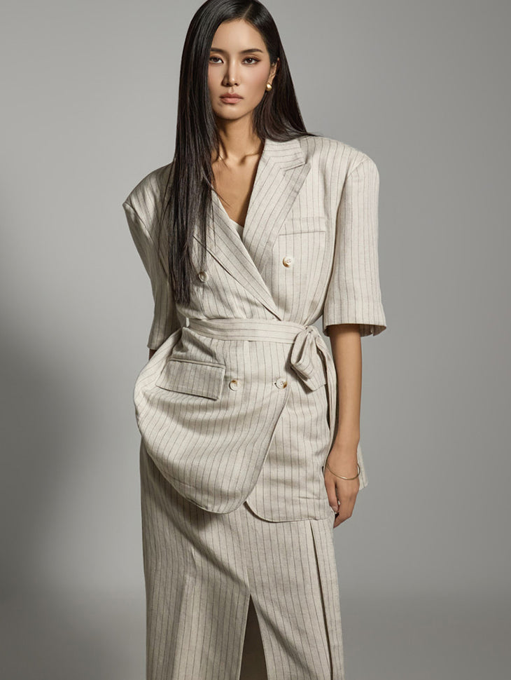 J2740 ストラップ付きリネンジャケット