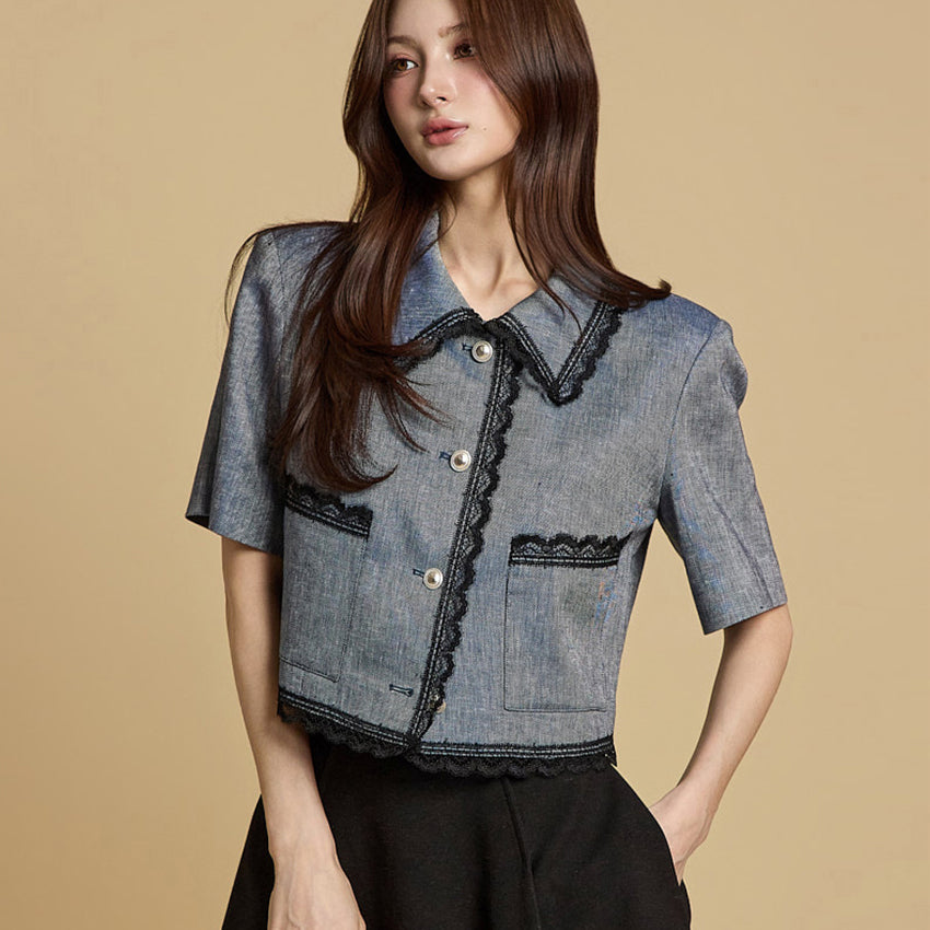 J2782 亚麻牛仔夹克