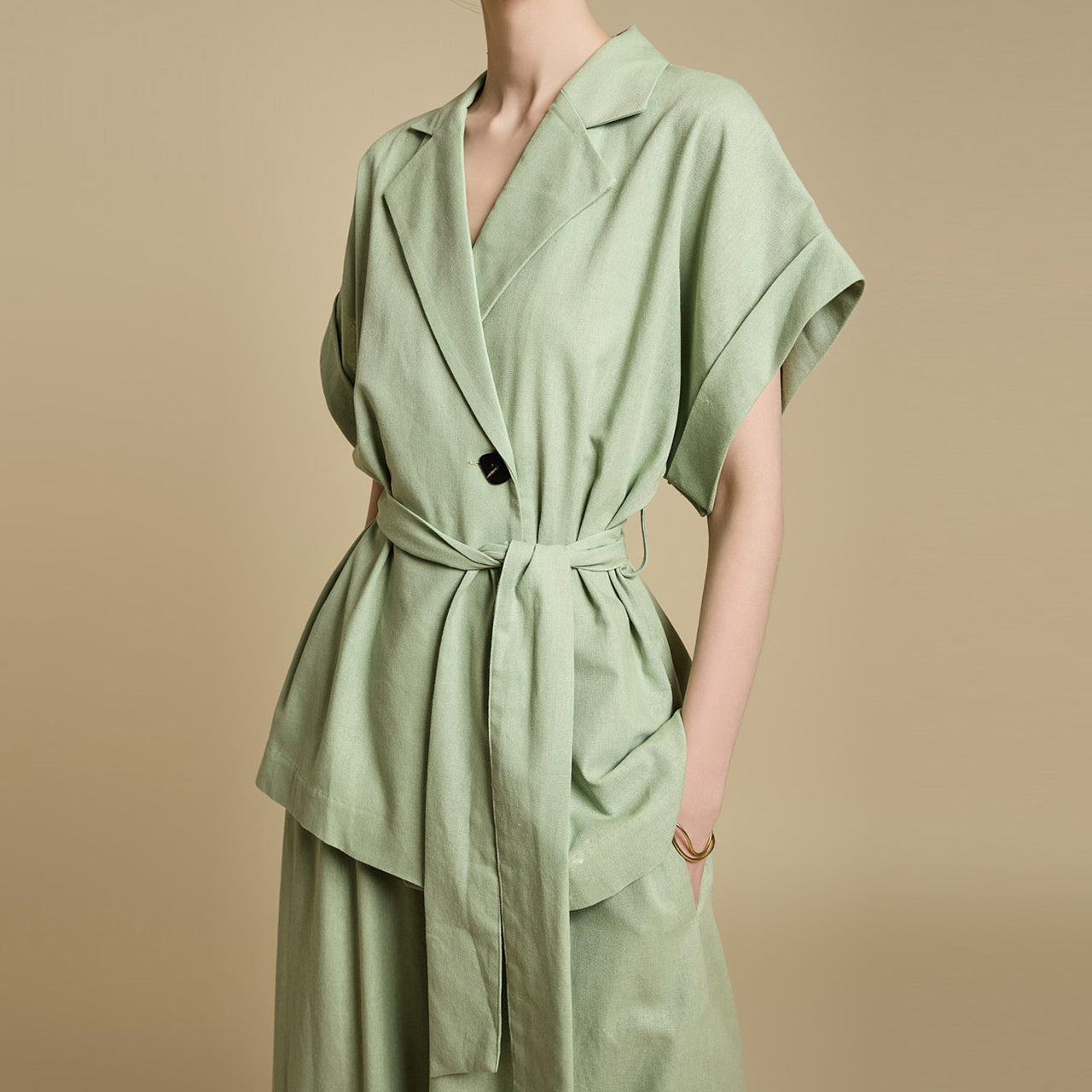 J2789 亚麻背带夹克