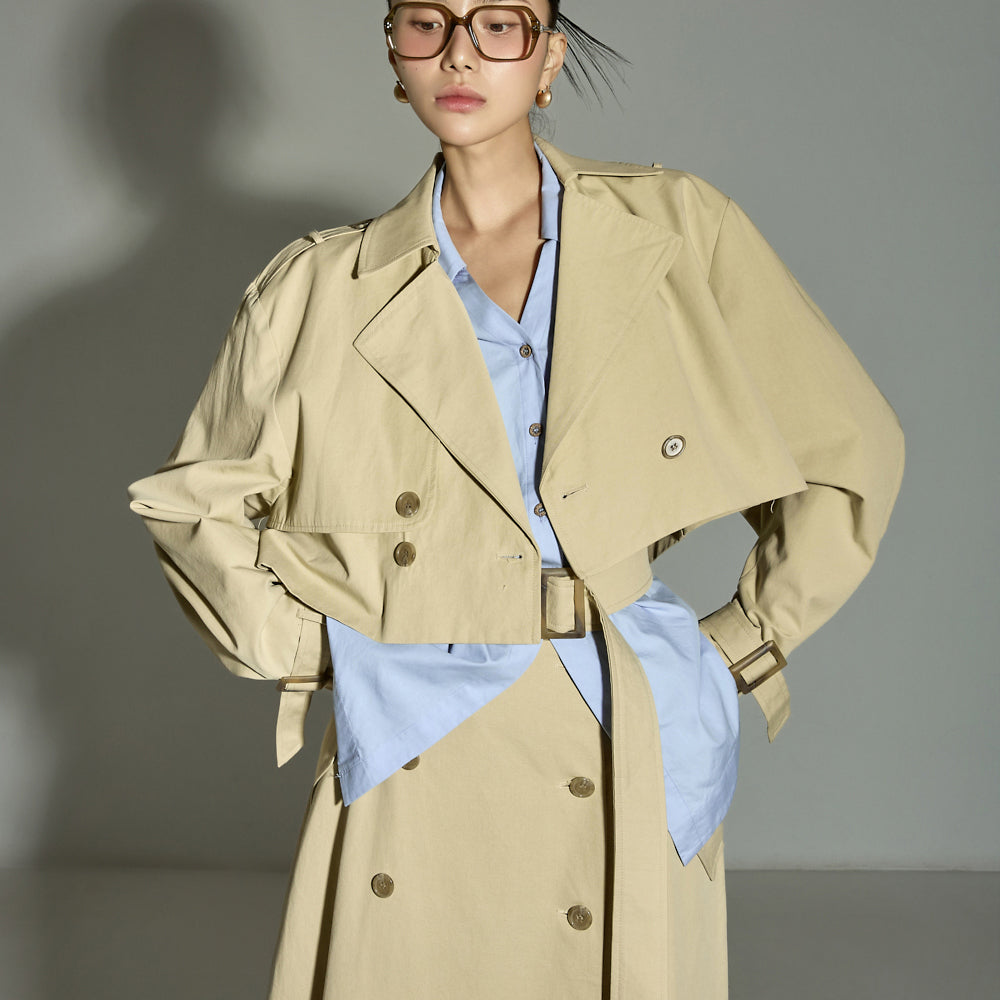 J2861 Crop Trench Coat