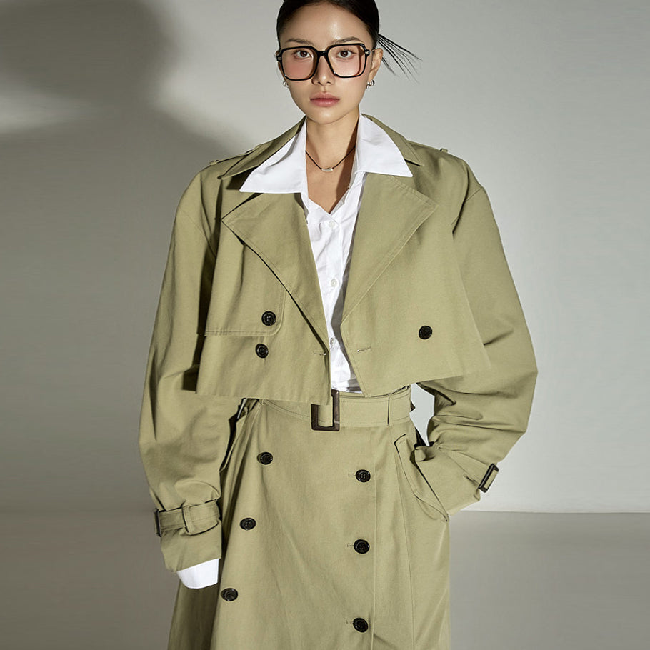 J2861 Crop Trench Coat