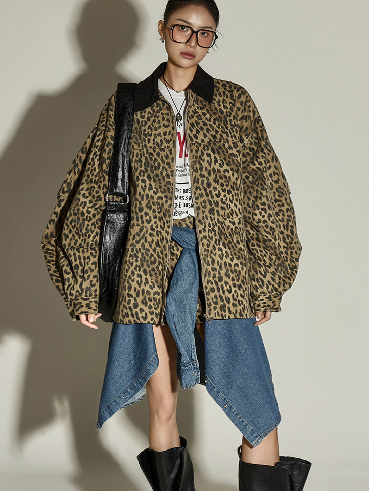 J2887 Leopard Patterned Jacket