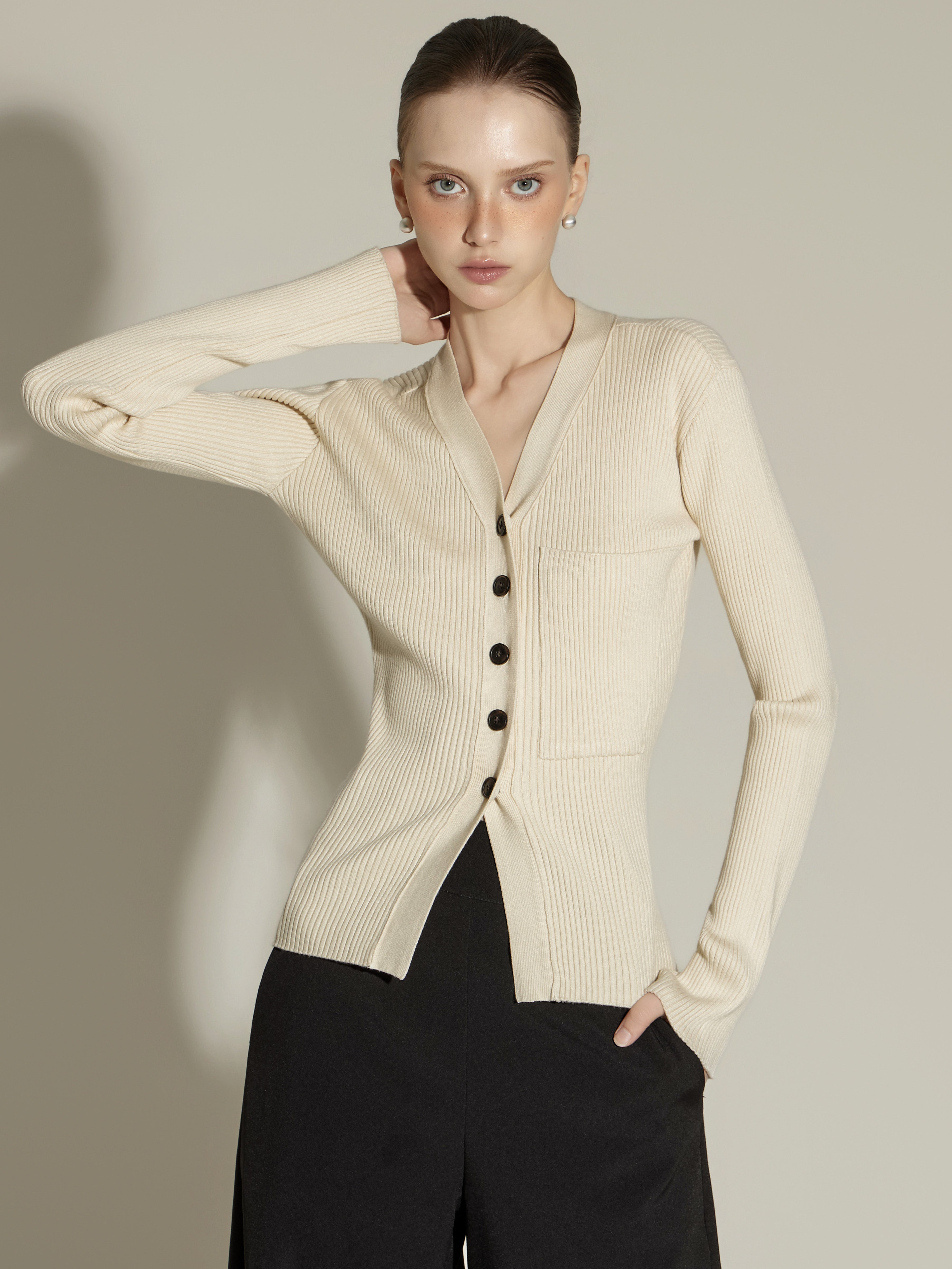 J2910 Ribbed Cardigan