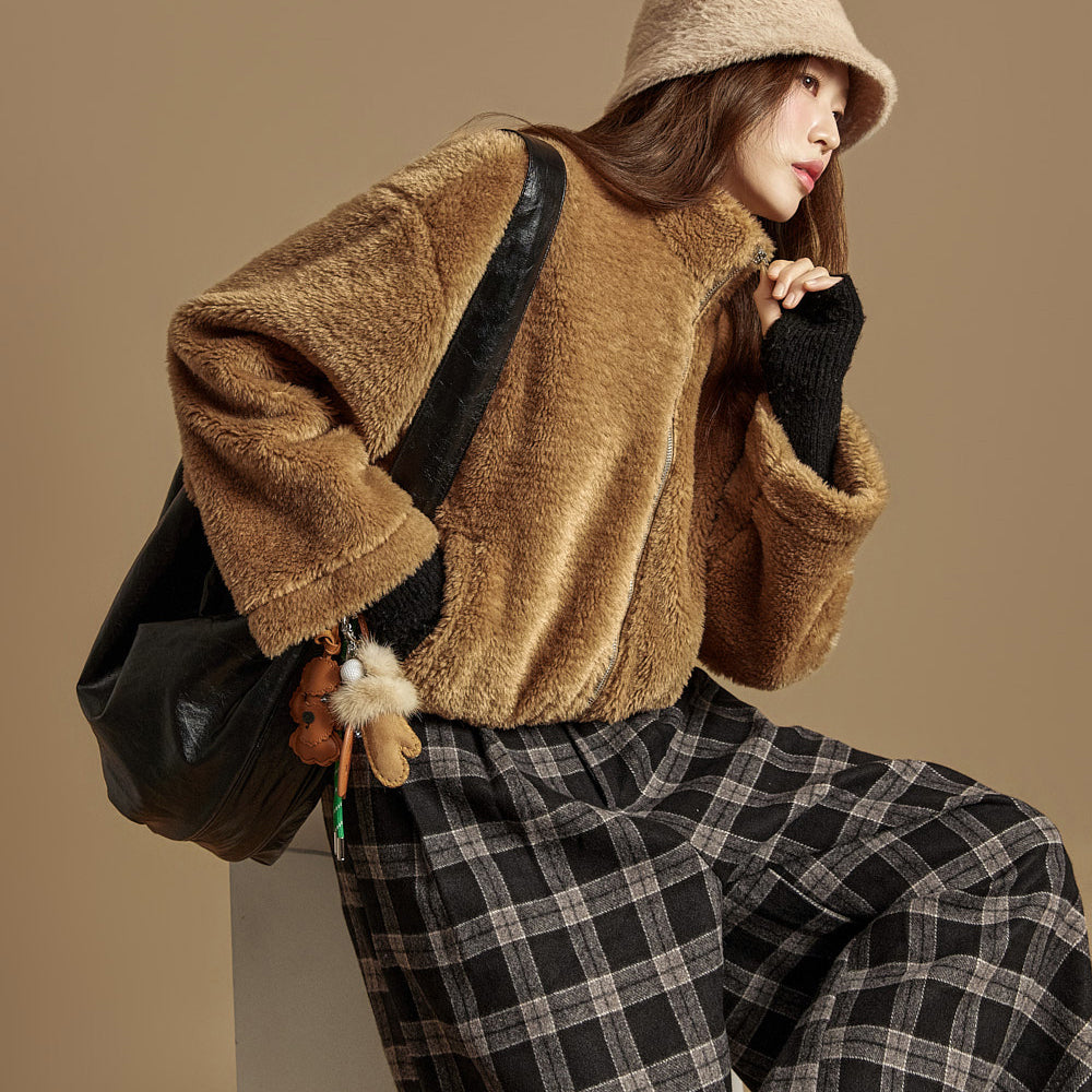 J2946 Soft Crop Fur Jacket