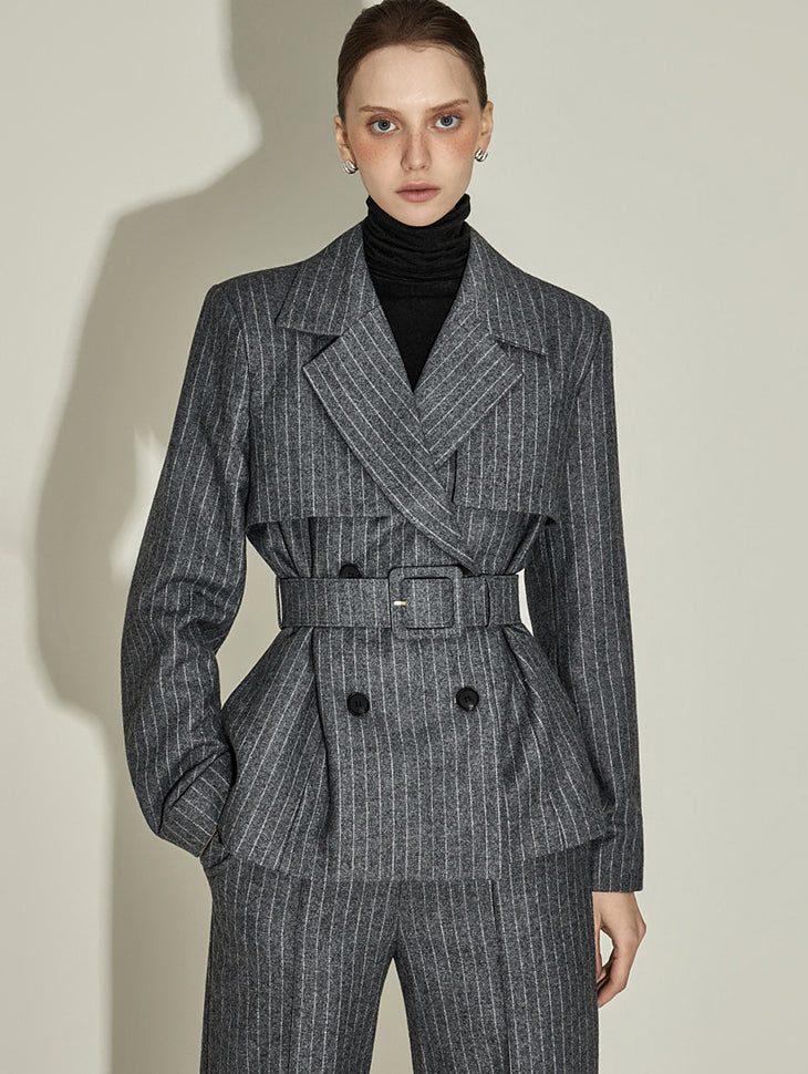 J2961 Wool Jacket with Belt