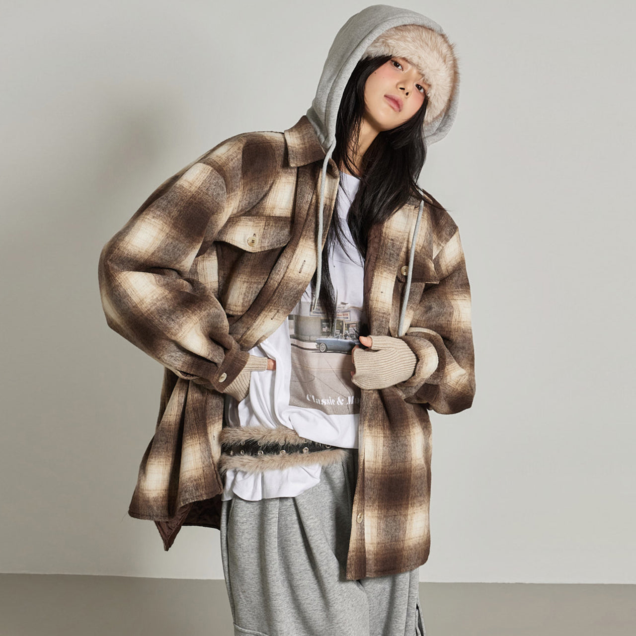 J2968 Quilted Hooded Jacket