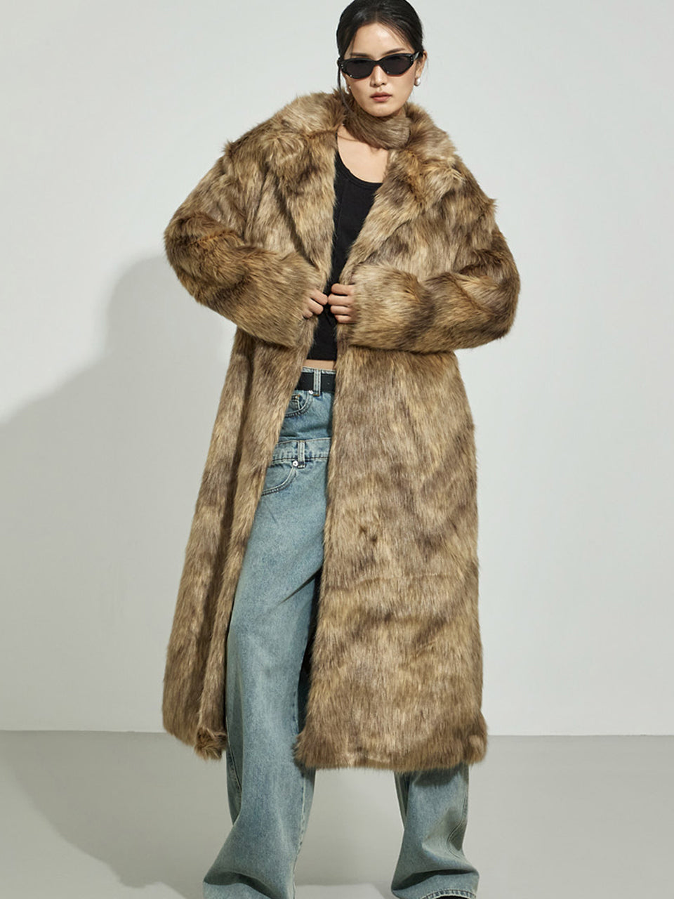 J2980 Fur Coat with Strap