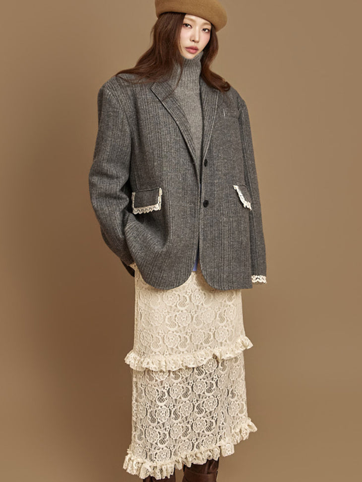 J2996 Lace Wool Jacket