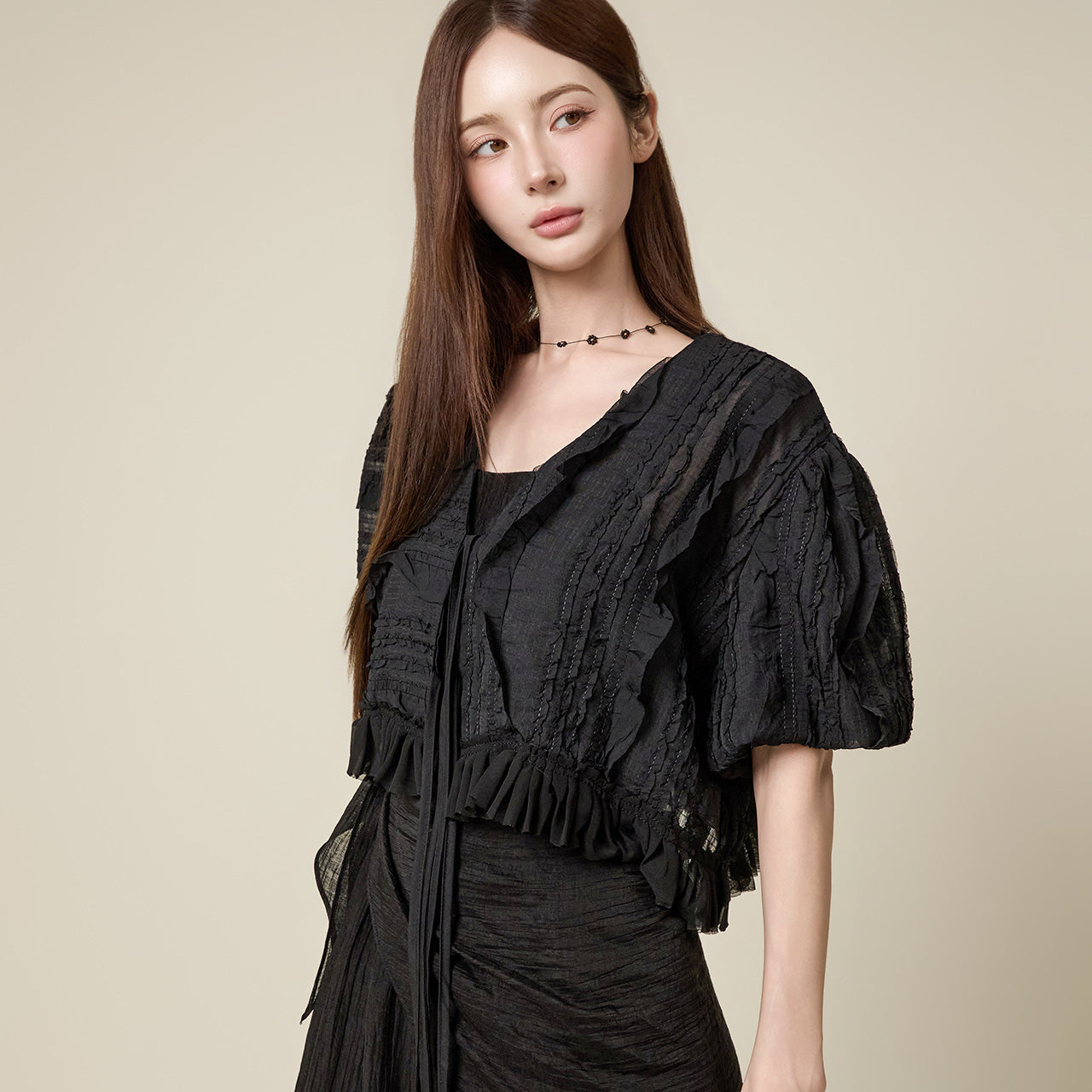 J3207 Frill Lace Cardigan