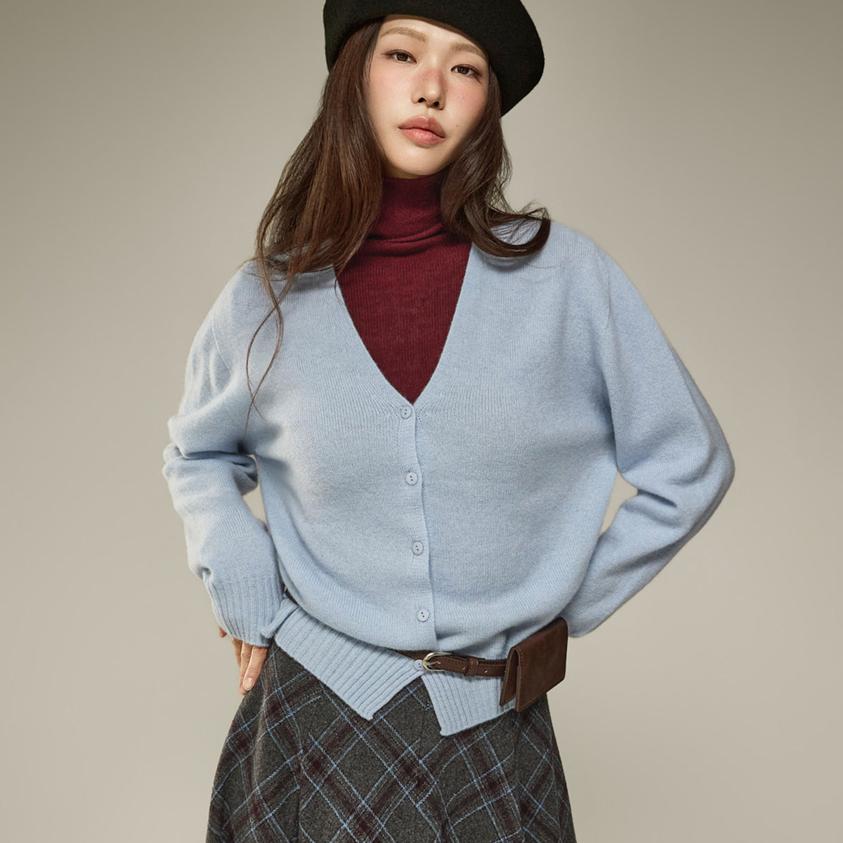 J3341 Wool Knit Cardigan