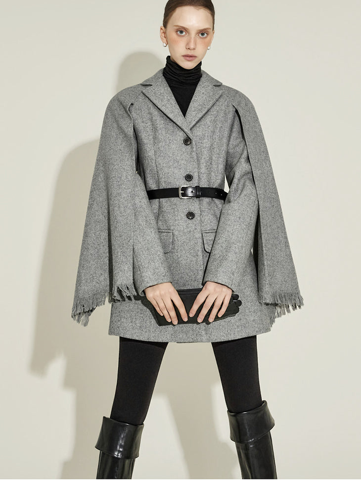 J9350 Wool Coat with Belt