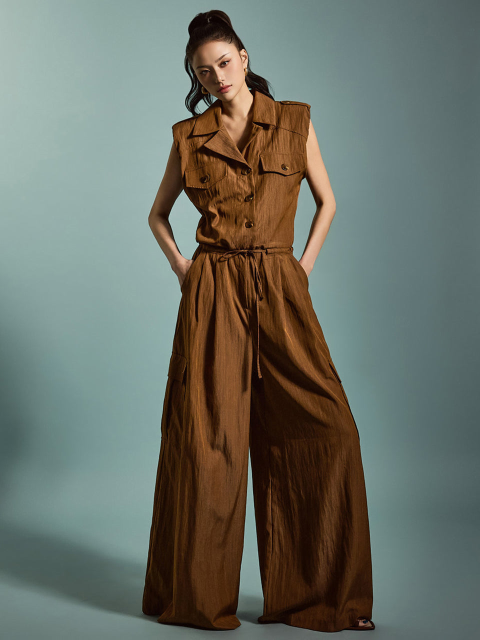 JS055 ポケットジャンプスーツ