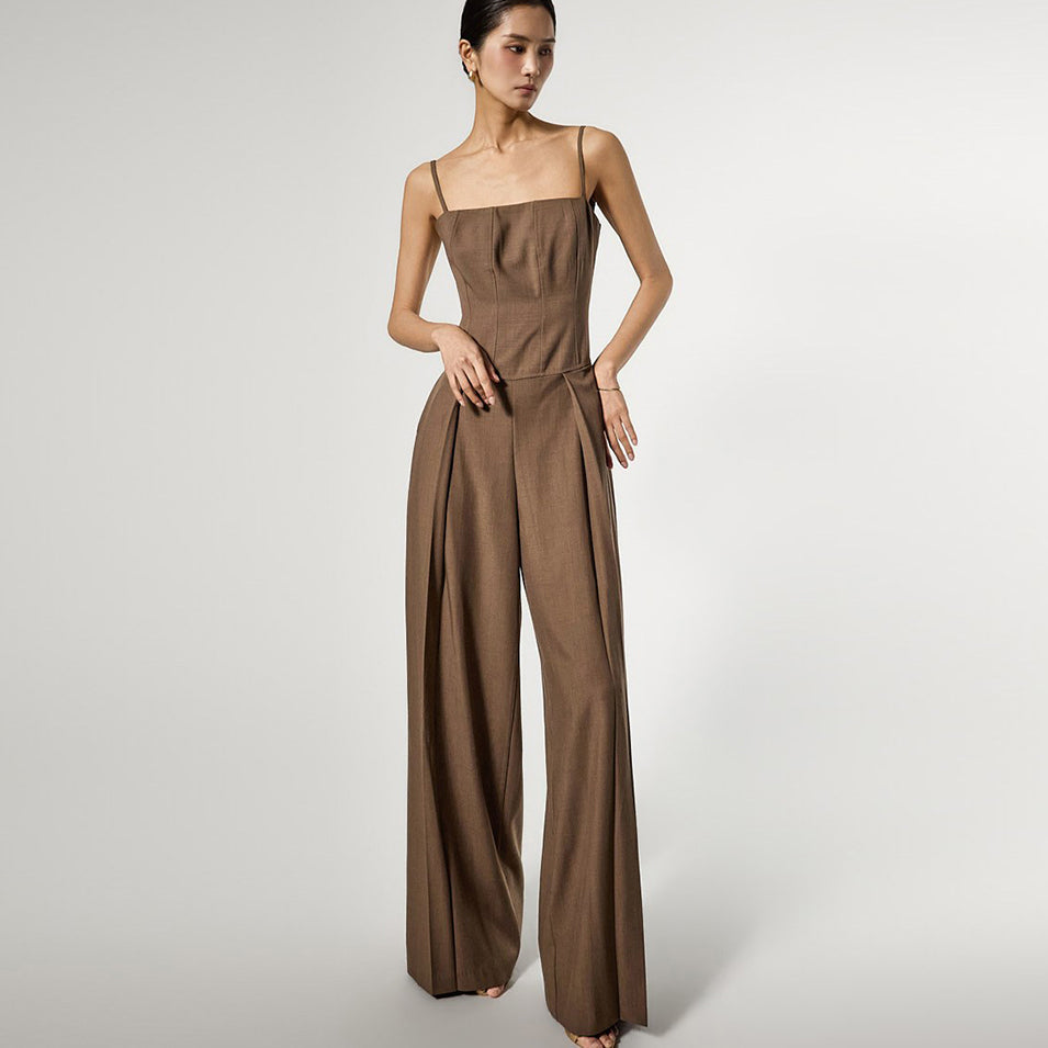 JS063 束身宽腿连体裤