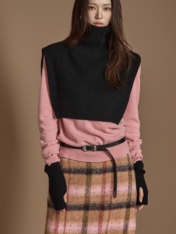 E2889 高领针织背心