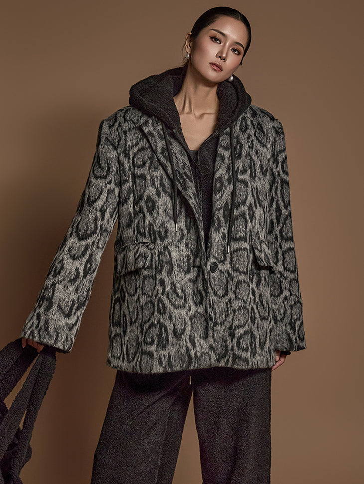 J2096 ヒョウ柄ファージャケット