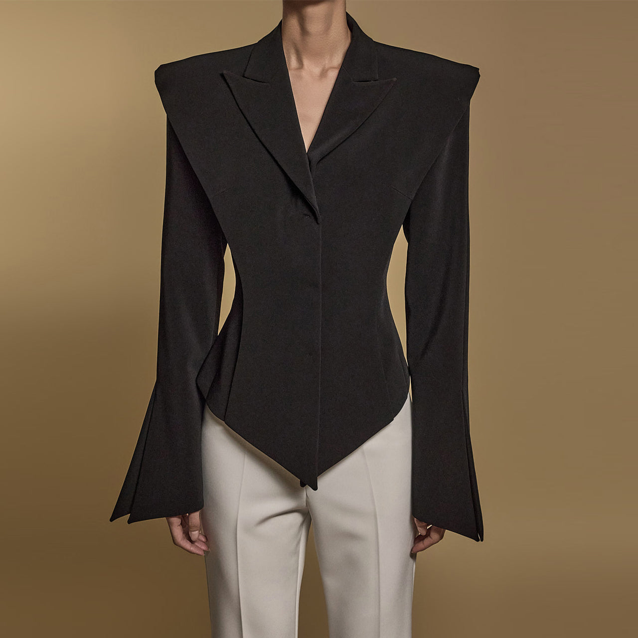 MBDJ012 ワイドショルダースリムシングルジャケット